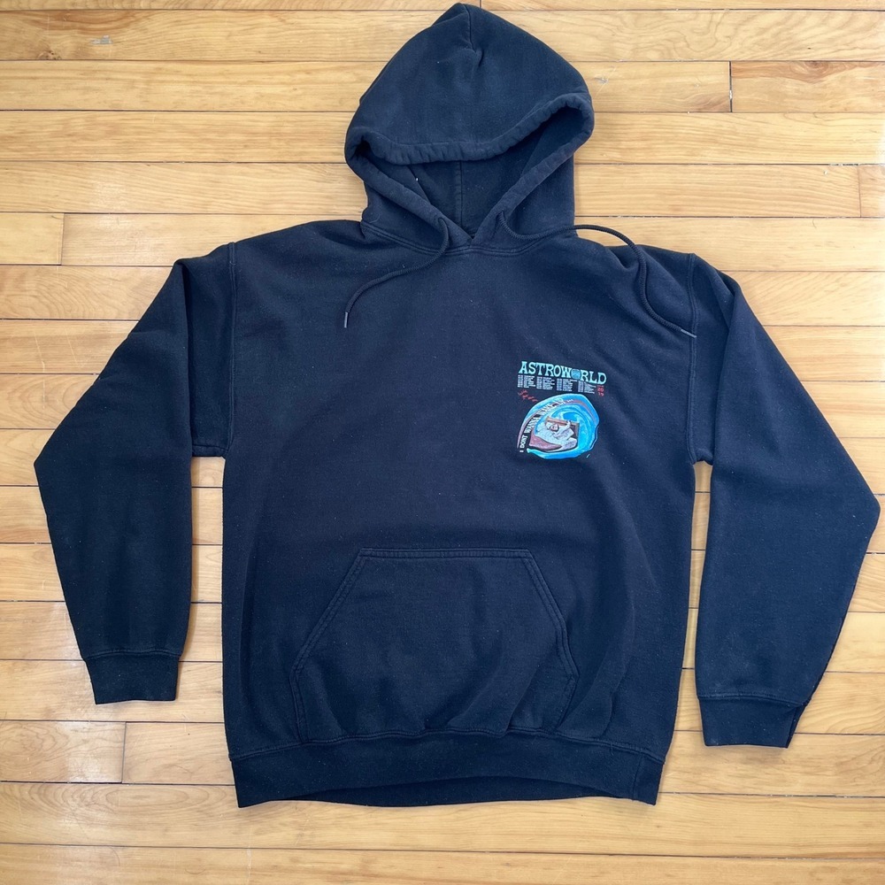 Travis Scott Astroworld 2019 Tour Hoodie Black I Dont Wanna Wake Up Small